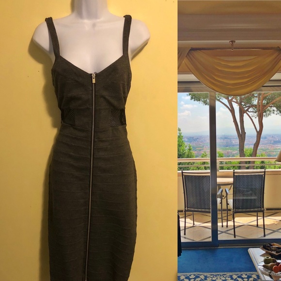 Express Gray Side Mesh Dress. Size 8 - Picture 7 of 7